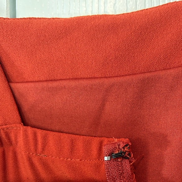 Have Jumpsuit Womens Large Burnt Orange Stretchy Wide Leg High Waist Tie Buttons - Picture 13 of 14